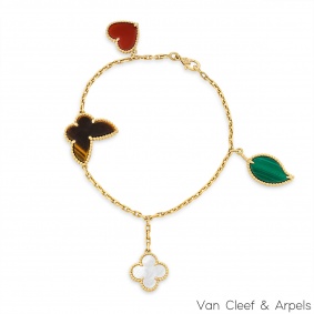 Van Cleef & Arpels Yellow Gold Lucky Alhambra 4 Motif Bracelet VCARD79600